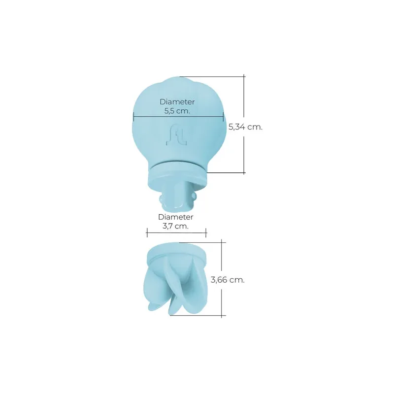 Rotating clitoral stimulator Adrien Lastic Caress blue with 5 interchangeable silicone heads