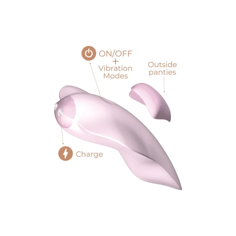 Stimolatore clitorideo rosa Temptation Adrien Lastic con magnete, app gratuita e controllo remoto