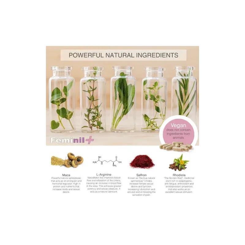 Complément alimentaire 500COSMETICS Feminil+ – gélules pour amélioration de la libido féminine – boîte de 30