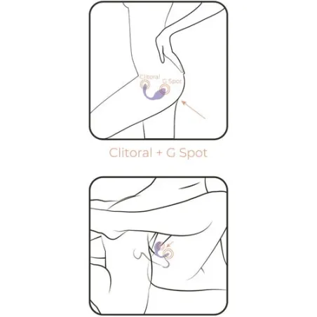 Doble estimulador morado Adrien Lastic Smart Dream 3.0 con control remoto y app gratuita para punto G y clítoris