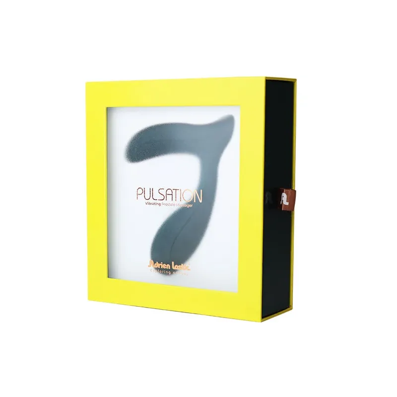 Massaggiatore prostatico ADRIEN LASTIC PULSATION vista principale, silicone nero ergonomico