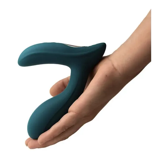 Massaggiatore prostatico ADRIEN LASTIC PULSATION vista principale, silicone nero ergonomico