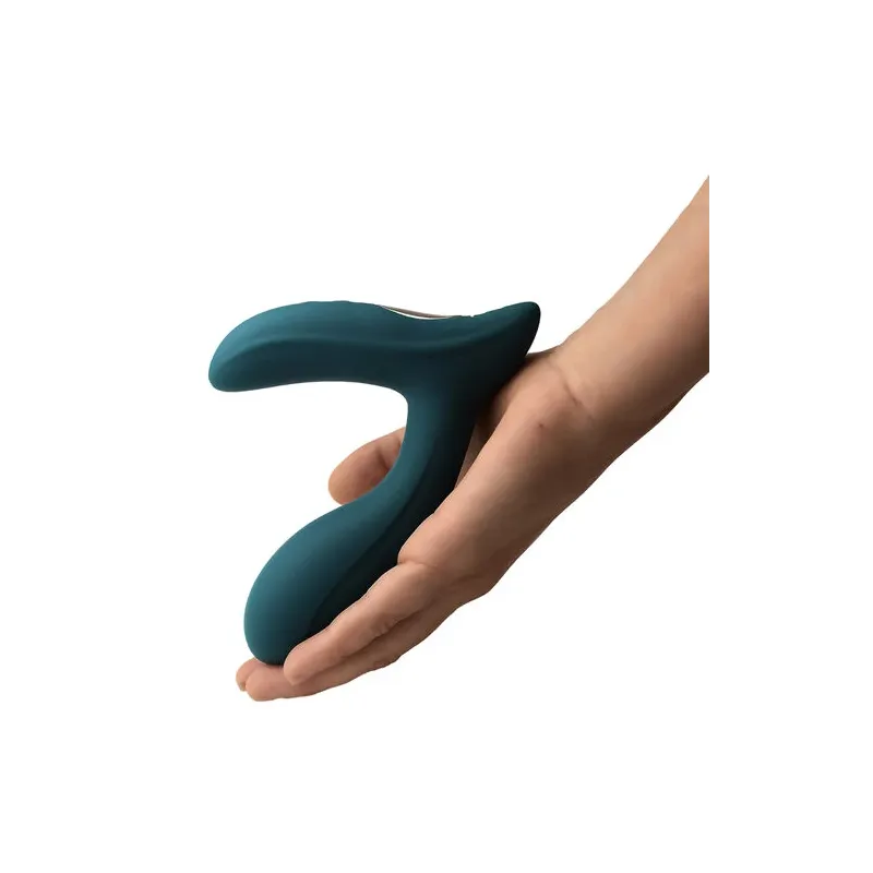 Massaggiatore prostatico ADRIEN LASTIC PULSATION vista principale, silicone nero ergonomico