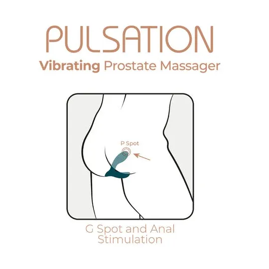 Prostatamassagegerät ADRIEN LASTIC PULSATION Hauptansicht, ergonomisches schwarzes Silikon
