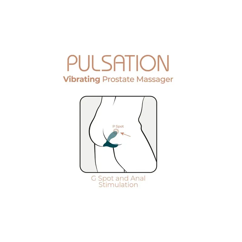ADRIEN LASTIC PULSATION prostate massager main view, ergonomic black silicone