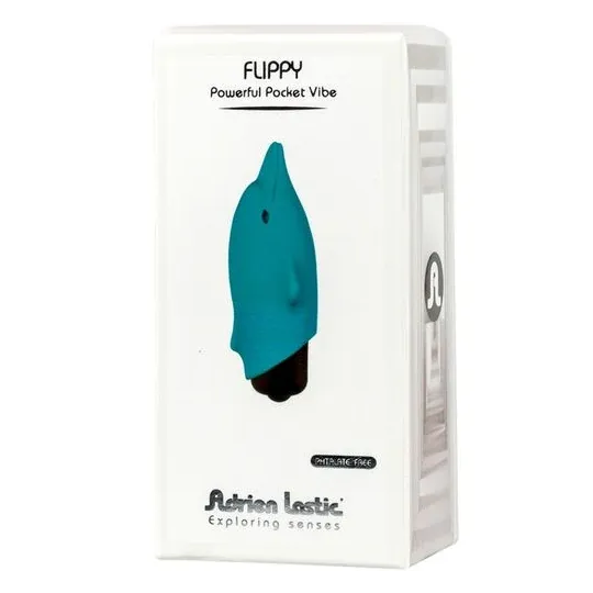Vibrador de bolsillo Delfín de silicona suave ADRIEN LASTIC, aletas para estimulación clitoriana