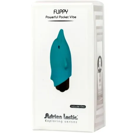 Taschenvibrator Delphin aus weichem Silikon ADRIEN LASTIC, mit Flossen für Klitorisstimulation