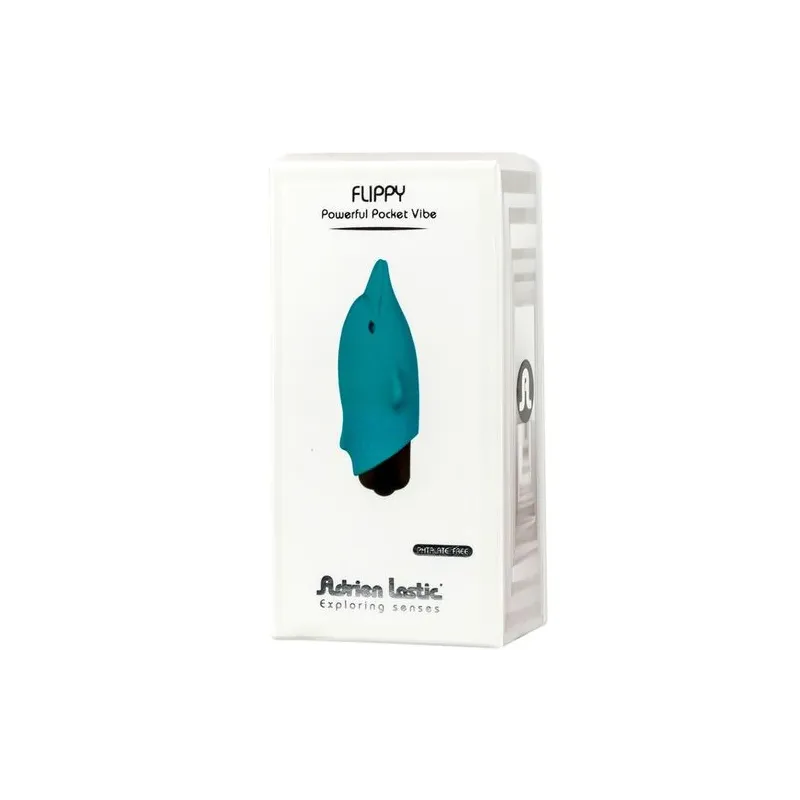 Taschenvibrator Delphin aus weichem Silikon ADRIEN LASTIC, mit Flossen für Klitorisstimulation