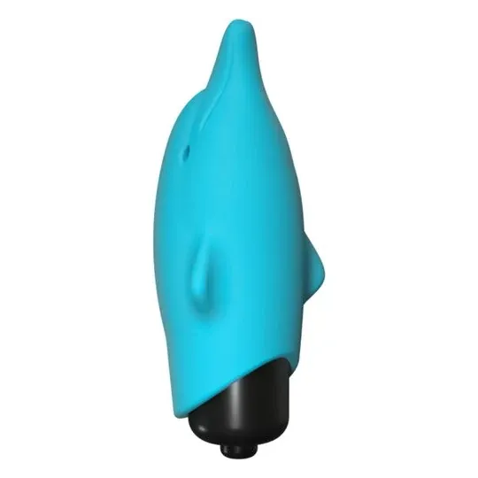 Mini vibrateur de poche Dauphin en silicone doux ADRIEN LASTIC, ailettes pour stimulation clitoridienne