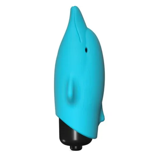 Vibratore tascabile Delfino in silicone morbido ADRIEN LASTIC, pinne per stimolazione clitoridea