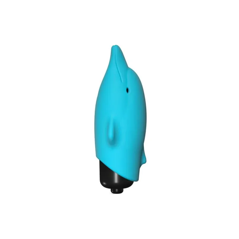 Vibratore tascabile Delfino in silicone morbido ADRIEN LASTIC, pinne per stimolazione clitoridea