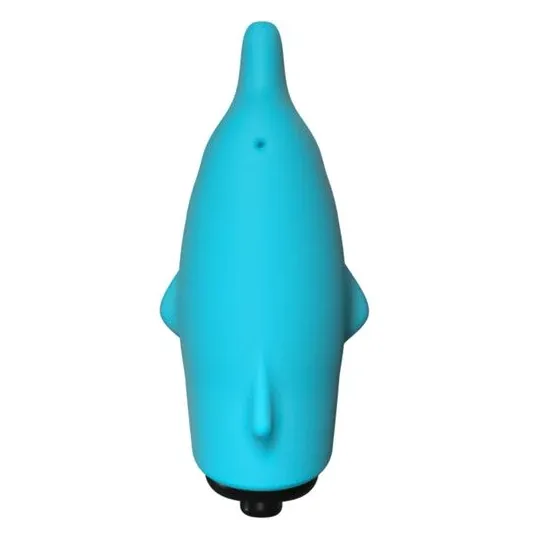 Taschenvibrator Delphin aus weichem Silikon ADRIEN LASTIC, mit Flossen für Klitorisstimulation