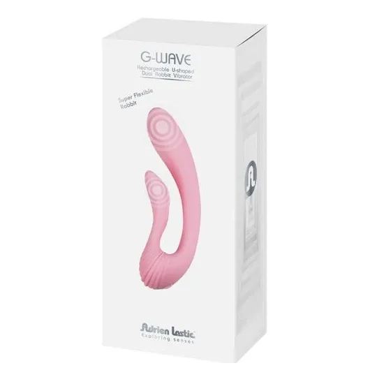 Vibratore rabbit doppia stimolazione rosa ADRIEN LASTIC G-Wave silicone flessibile