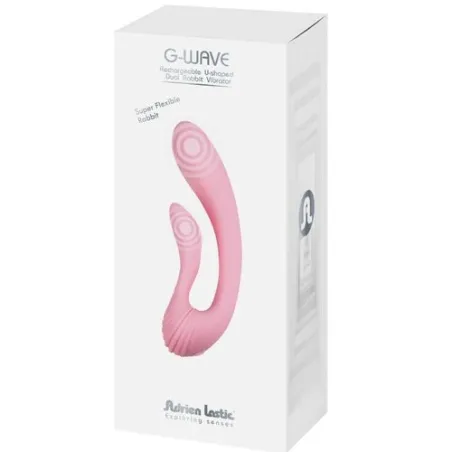 Vibratore rabbit doppia stimolazione rosa ADRIEN LASTIC G-Wave silicone flessibile