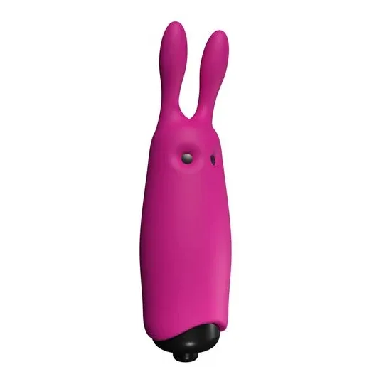 Mini vibromasseur lapin en silicone rose Adrien Lastic - jouet intime de poche silencieux pour clitoris