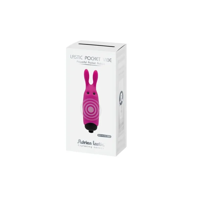 Pink silicone pocket rabbit vibrator Adrien Lastic - mini bullet vibe for clitoral stimulation