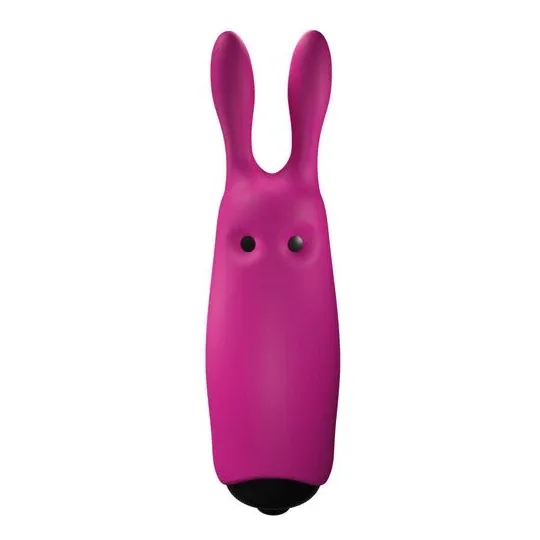 Mini vibratore a coniglio in silicone rosa Adrien Lastic - vibratore tascabile silenzioso per clitoride