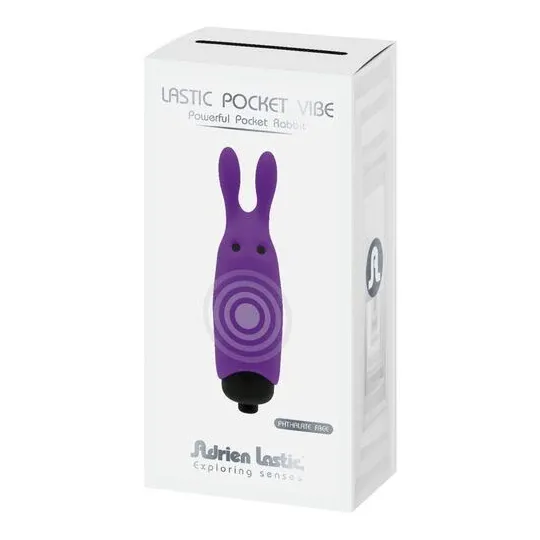 Purple pocket rabbit vibrator ADRIEN LASTIC silicone for clitoral stimulation