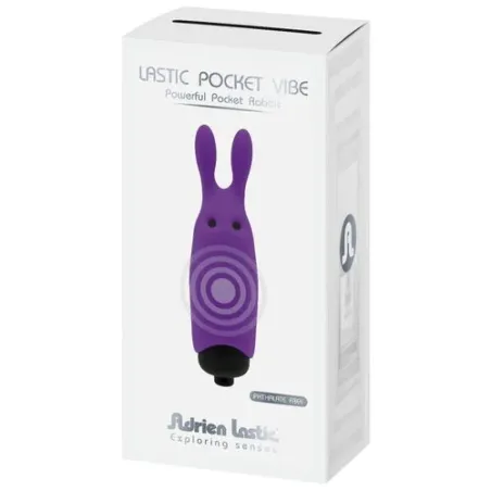 Mini vibromasseur lapin violet de poche ADRIEN LASTIC en silicone pour stimulation clitoridienne