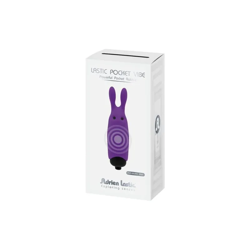 Mini vibratore coniglio viola tascabile ADRIEN LASTIC in silicone per stimolazione clitoridea