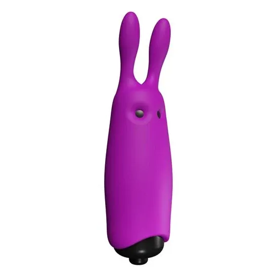 Mini vibrador conejo violeta de bolsillo ADRIEN LASTIC de silicona para estimulación clitoriana