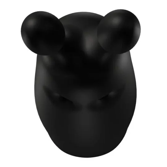 Mini vibratore coniglio silenzioso ADRIEN LASTIC Nero vista frontale – giocattolo in silicone per clitoride