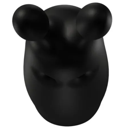 Silent mini rabbit vibrator ADRIEN LASTIC Black front view – silicone clitoral stimulator toy