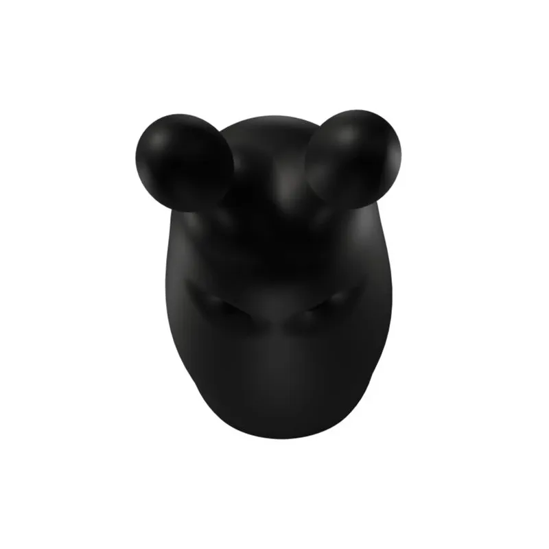 Mini vibromasseur lapin silencieux ADRIEN LASTIC Noir vue de face – jouet en silicone pour clitoris