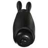 Mini vibromasseur lapin silencieux ADRIEN LASTIC Noir vue de face – jouet en silicone pour clitoris