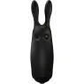 Mini vibratore coniglio silenzioso ADRIEN LASTIC Nero vista frontale – giocattolo in silicone per clitoride