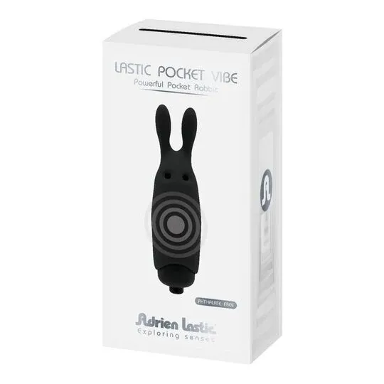 Silent mini rabbit vibrator ADRIEN LASTIC Black front view – silicone clitoral stimulator toy