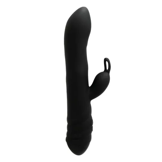 Black 3-in-1 rotating rabbit vibrator Adrien Lastic with clitoral and G-spot stimulation