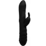 Vibrador 3-en-1 rotatorio y conejo negro Adrien Lastic con estimulación clitoridiana y punto G