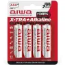 Confezione da 4 batterie alcaline AAA AIWA lunga durata in blister