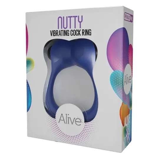 Cockring vibrante ALIVE blu scuro - anello penieno vibrante per erezione e stimolazione