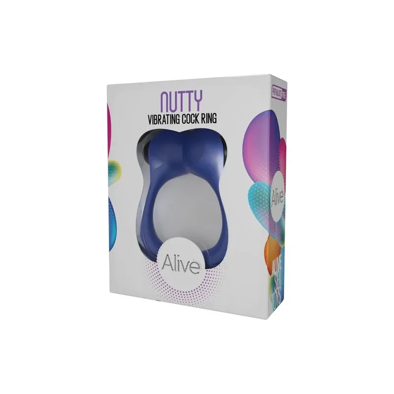 Vibrating cock ring ALIVE dark blue - penis ring with vibration for clitoral and penile stimulation