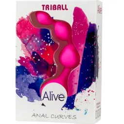 Silicone anal beads pink triball 15 cm - ALIVE