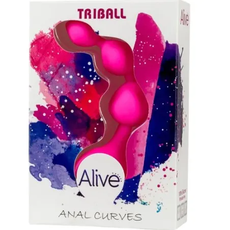 Perles anales en silicone rose triball 15 cm - ALIVE