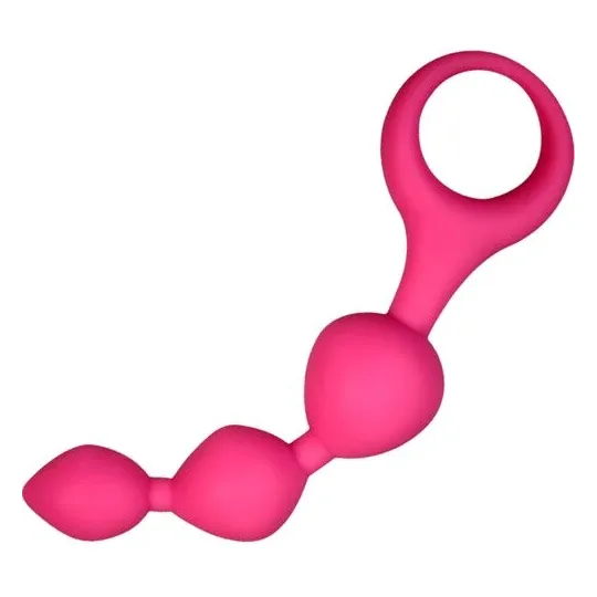 Perles anales en silicone rose triball 15 cm - ALIVE