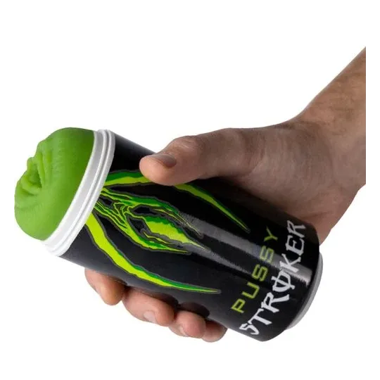 Discreet aluminum can masturbator ALIVE - Realistic pussy stroker with internal texture - Portable