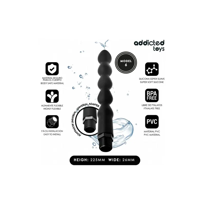 Nettoyeur anal Addicted Toys avec adaptateur universel, vue principale, silicone souple