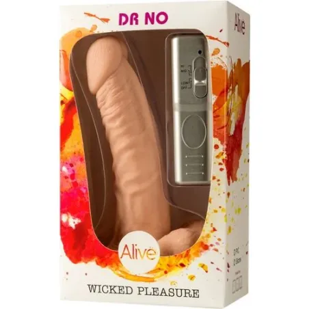 Vibratore pene non realistico 18 cm colore carnato con ventosa potente e vibrazioni - ALIVE