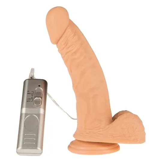 Vibromasseur pénis non réaliste 18 cm couleur chair, ventouse puissante, vibrations - ALIVE