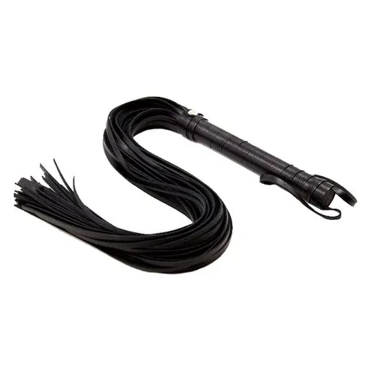 Látigo BDSM negro impermeable 69 cm ALIVE - accesorio BDSM de cuero sintético