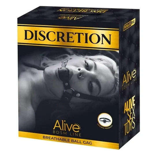Bavaglio BDSM traspirante ALIVE nero con design forato per sottomissione leggera e comfort
