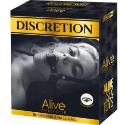 Mordaza respiratoria roja ALIVE con orificios para respirar, accesorio BDSM ajustable de material seguro