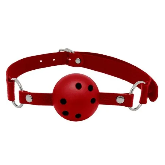 Roter Atemgag ALIVE mit Löchern für Atmung, verstellbares BDSM-Zubehör aus hautfreundlichem Material