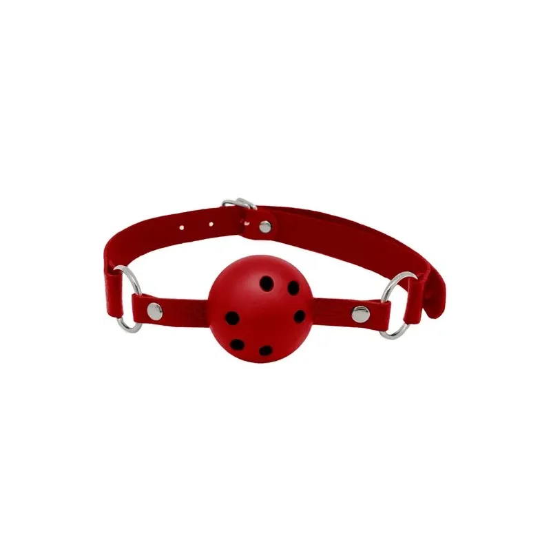 Mascherina respirante rossa ALIVE con fori per respirare, accessorio BDSM regolabile in materiale sicuro
