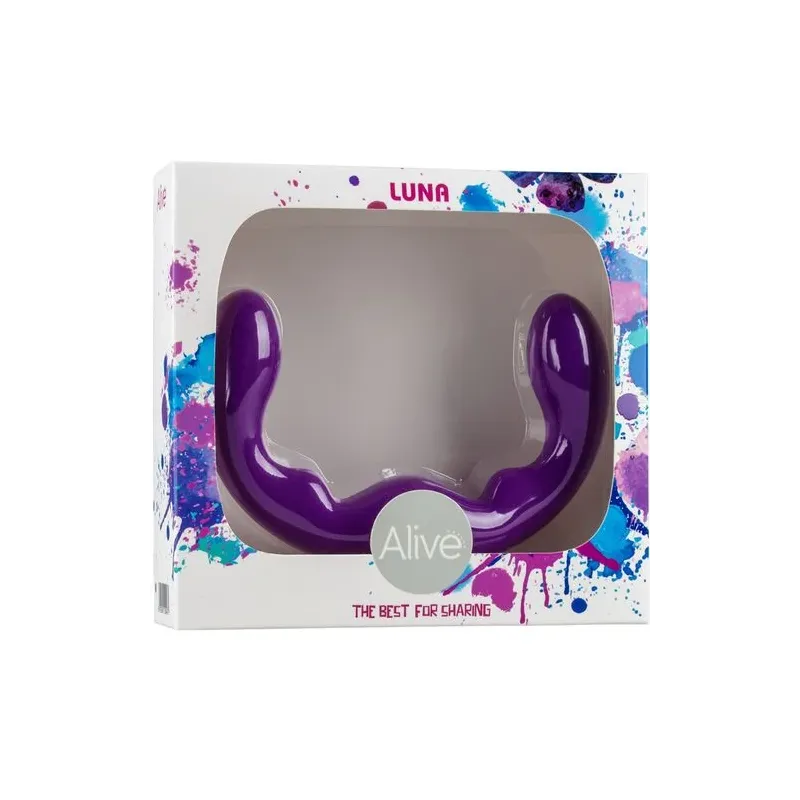 ALIVE Doppeldildo Luna Silikon lila 25 cm - flexibel und weich für vaginale und anale Stimulation