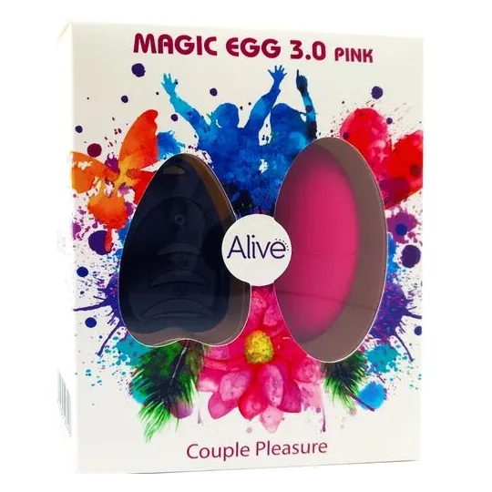 Uovo vibrante telecomando silenzioso ALIVE rosa - Sex toy compatto con telecomando wireless, 10 modalità vibrazione, silenzioso.